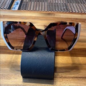 Prada Brown Tortoise Women's Sunglasses